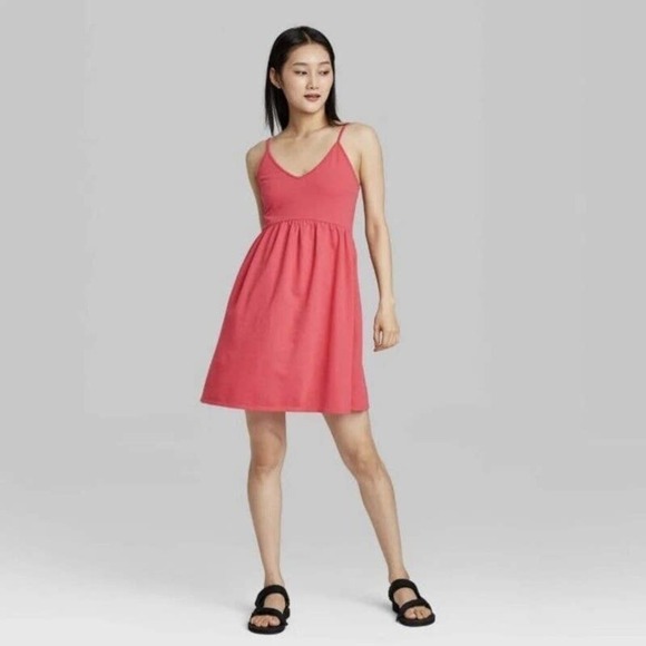 Wild Fable Strappy Pink Sleeveless French Terry Dress Small - Picture 1 of 9